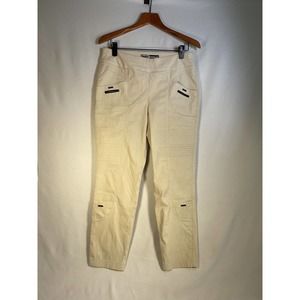 Jamie Sadock Golf Womens Size 12 Skinnylicious Slimming Pull On Ankle Pant Beige